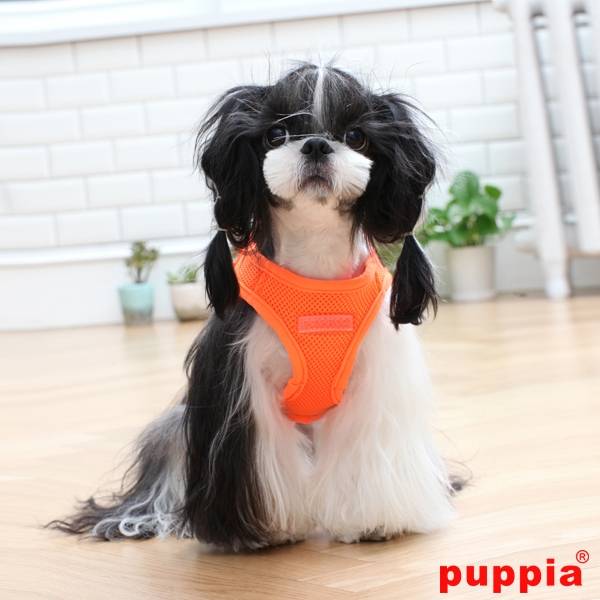 Puppia Soft Vest Harness model B Neon orange - Premium hondentuig > honden harnas from Puppia - Just €22.99! Shop now at Frenkiezdogshop