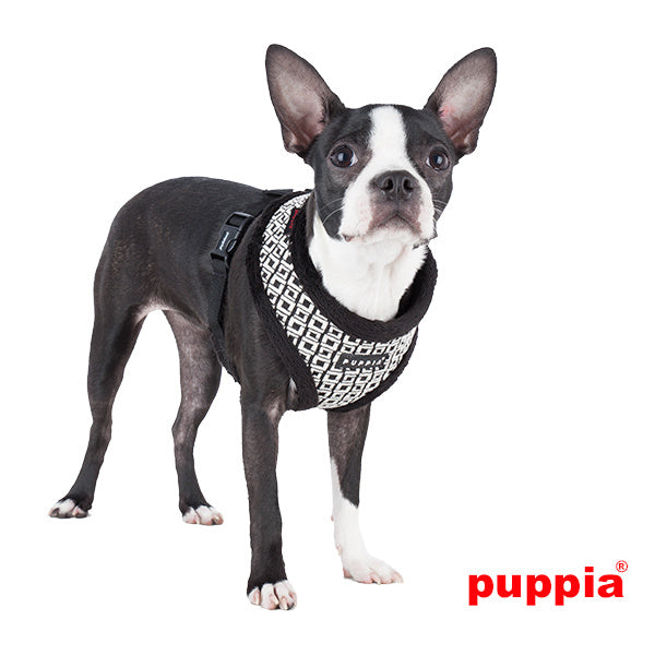 Puppia Damier Harness model A black - Premium hondentuig > honden harnas from Puppia - Just €26.99! Shop now at Frenkiezdogshop