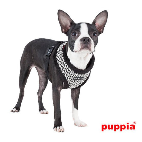 Puppia Damier Harness model A black hondentuig > honden harnas > model A Small
