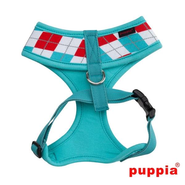 Puppia Argyle Harness model A Aqua ( ALLEEN LARGE ) - Premium hondentuig > honden harnas from Puppia - Just €20.99! Shop now at Frenkiezdogshop