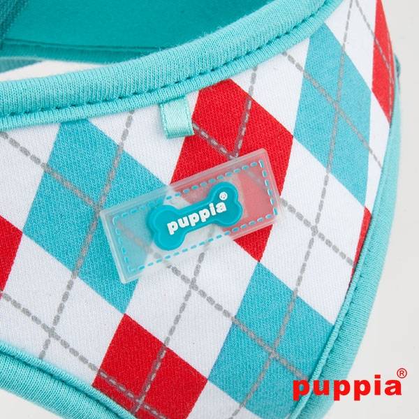 Puppia Argyle Harness model A Aqua ( ALLEEN LARGE ) - Premium hondentuig > honden harnas from Puppia - Just €20.99! Shop now at Frenkiezdogshop