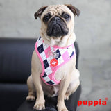 Puppia Argyle Harness model A Pink ( alleen XL ) - Premium hondentuig > honden harnas from Puppia - Just €20.99! Shop now at Frenkiezdogshop