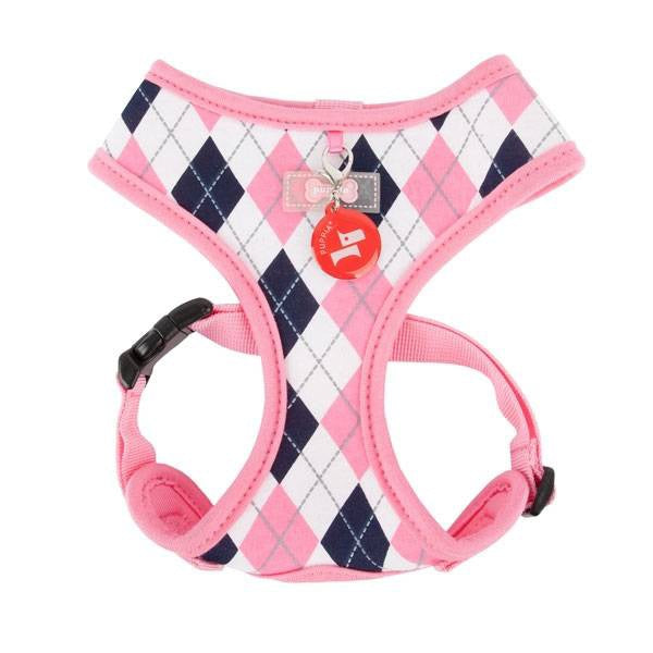 Puppia Argyle Harness model A Pink ( alleen XL ) - Premium hondentuig > honden harnas from Puppia - Just €20.99! Shop now at Frenkiezdogshop