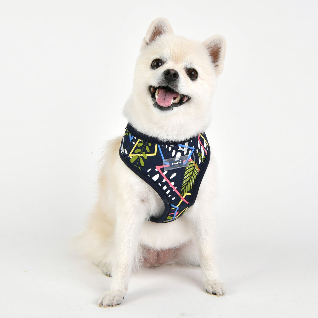 Puppia Botanical Harness Model A Navy - Premium hondentuig > honden harnas from Puppia - Just €23.99! Shop now at Frenkiezdogshop