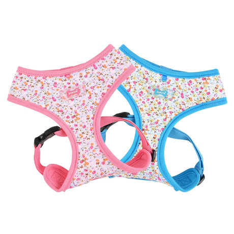 Puppia Wildflower Harness Model A Sky Blue ( X - Large ) hondentuig > honden harnas > model A Large