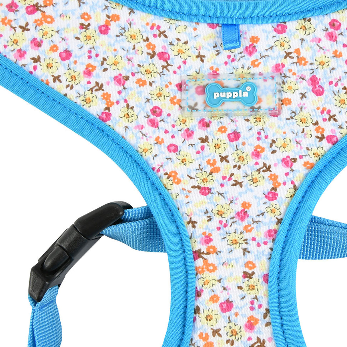 Puppia Wildflower Harness Model A Sky Blue - Premium hondentuig > honden harnas from Puppia - Just €21.99! Shop now at Frenkiezdogshop