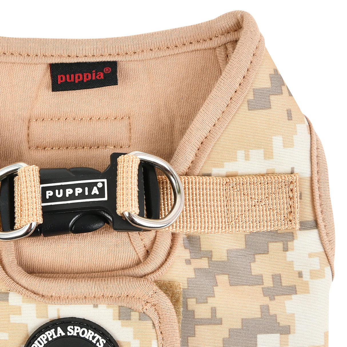 Puppia Harness model B Sentinel Beige Camo - Premium hondentuig > honden harnas from Puppia - Just €25.99! Shop now at Frenkiezdogshop