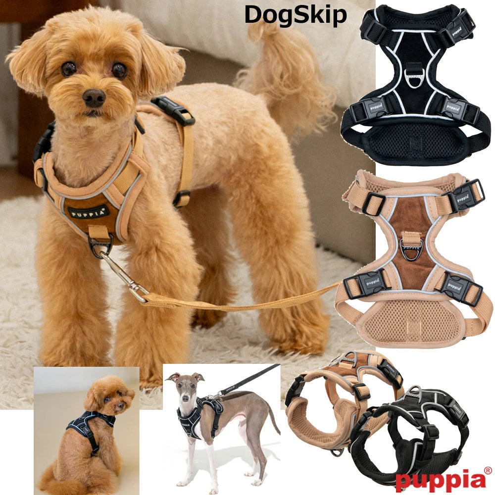 Puppia Terry Harness model H Beige - Premium hondentuig > honden harnas from Puppia - Just €39.99! Shop now at Frenkiezdogshop