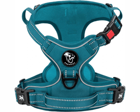 Frenkiez Y tuig dogharness reflective Petrol Blue ( matching straps ) hondentuig > honden harnas > Y tuigen Small