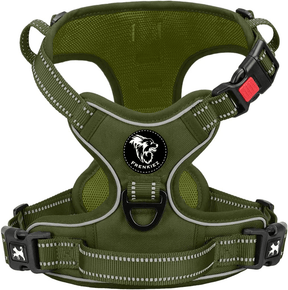 Frenkiez Y tuig dogharness reflective ( matching straps ) Military Green hondentuig > honden harnas > Y tuigen Small