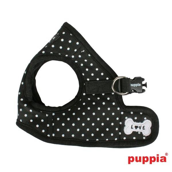 Puppia Dotty Vest Harness model B Black - Premium hondentuig > honden harnas from Puppia - Just €18.99! Shop now at Frenkiezdogshop