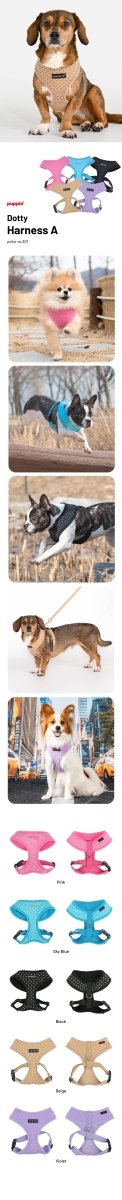 Puppia Dotty Hondentuig Model A Beige hondentuig > honden harnas > model A X - Small