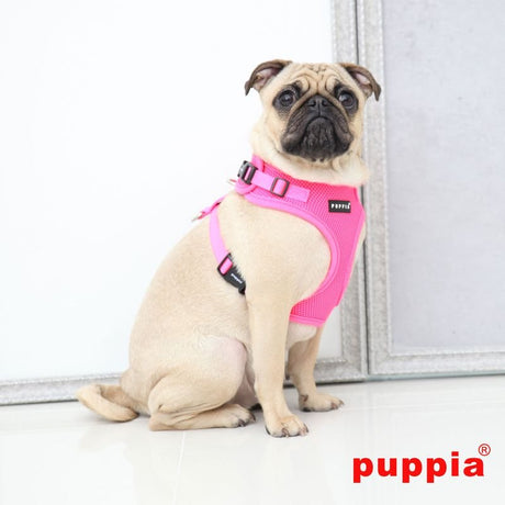 Puppia Neon Soft Harness Ritefit II Pink hondentuig > honden harnas > model A Small