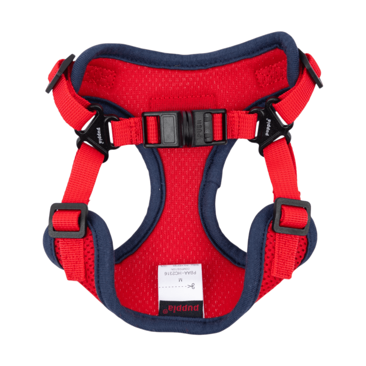 Puppia Soft Ez-Buckle Harness C - Red hondentuig > honden harnas > model C Small