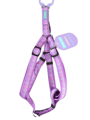 HemAndBoo Purple Tartan adjustable dog harness hondentuig > honden harnas M