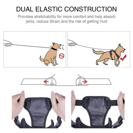 Frenkiez reflective no pull dog harness black - Premium hondentuig > honden harnas from Frenkiez - Just €19.99! Shop now at Frenkiezdogshop