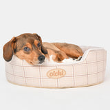 Olchi Check Circle Bed hondenmand beige - Premium hondenbed > hondenmand from Olchi - Just €64.99! Shop now at Frenkiezdogshop