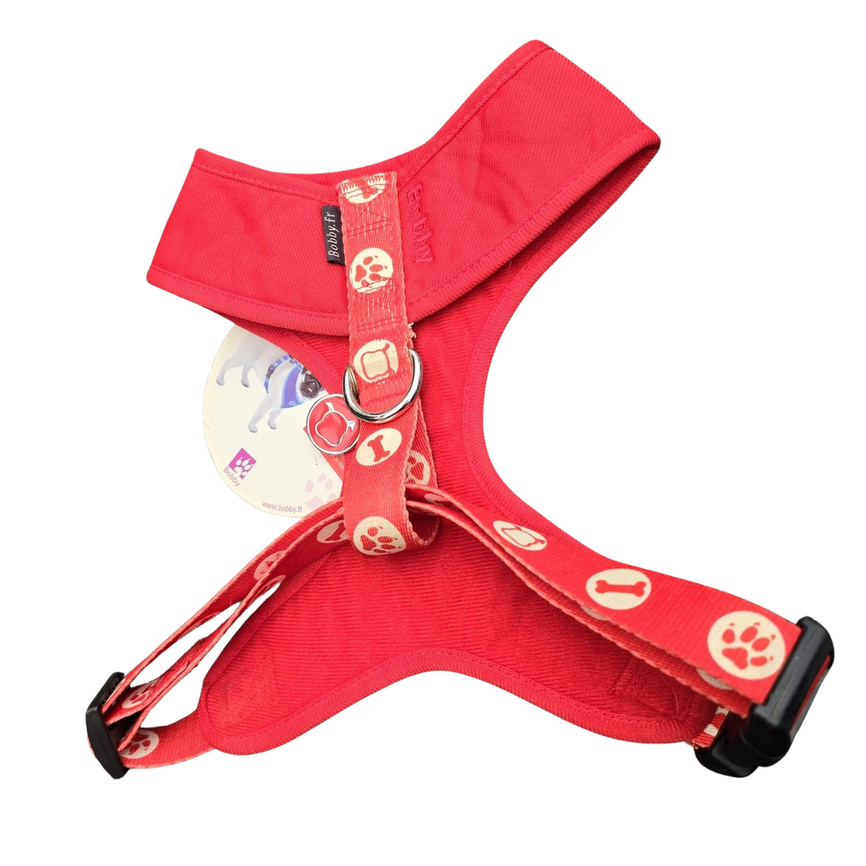 Bobby bones harness soft and leash set Red Small &amp; Large Second chance