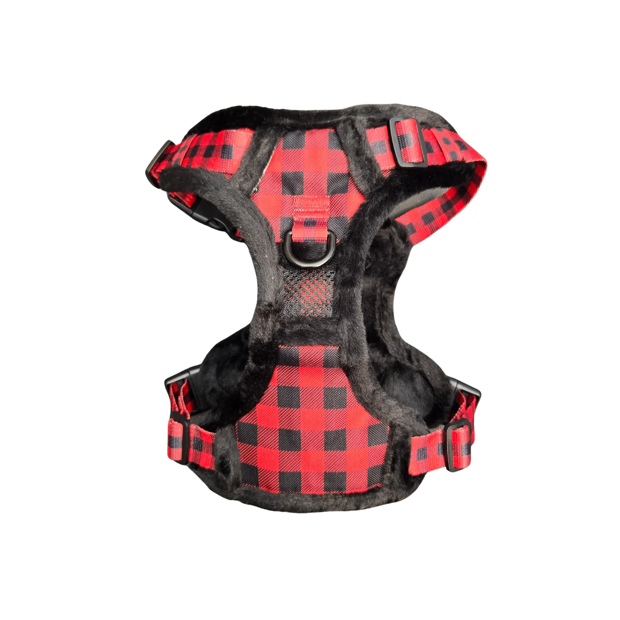 Frenkiez Teddy reflective Y tuig no pull dogharness Red Plaid