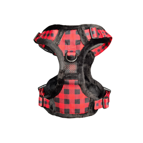 Frenkiez Teddy reflective Y tuig no pull dogharness Red Plaid