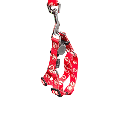 Bobby Bones harness tweedekans Red, blue & brown hondentuig > honden harnas > overige modellen Red medium