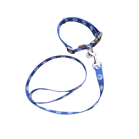 Bobby Bones halsband en riem Blue tweedekans halsband > hondenhalsband Set Large