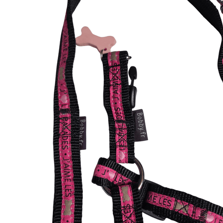 Bobby Yaimeles harness + riem pink tweedekans hondentuig > honden harnas > overige modellen Set Small