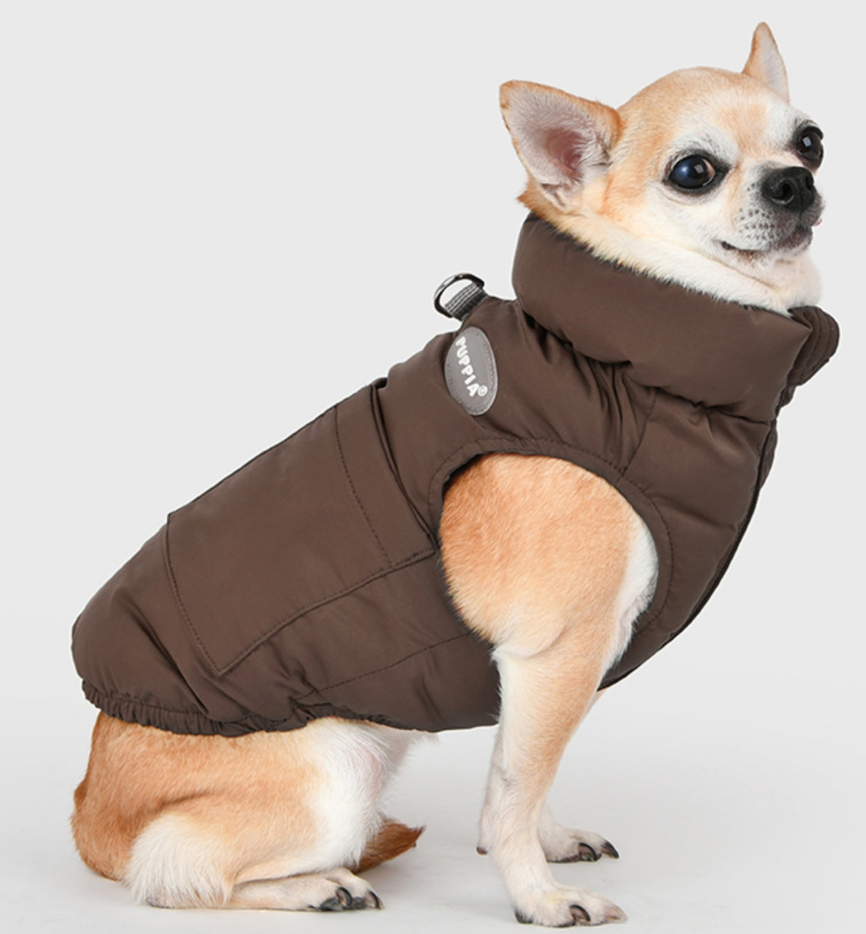 Puppia Puffer Vest Harness Jumper Brown - Premium Hondenkleding > Hondentrui from Puppia - Just €70.99! Shop now at Frenkiezdogshop