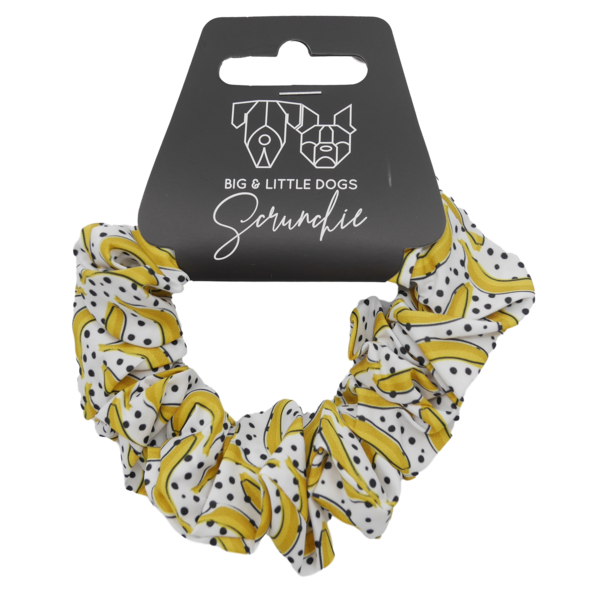 Big and Little Dogs Going Bananas scrunchie - Premium Haarelastiek > haarasseccoire from Big and Little Dogs - Just €9.99! Shop now at Frenkiezdogshop