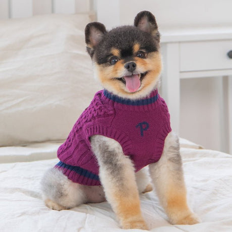 Puppia Winter Sweater Fannar Burgundy Hondenkleding > Hondentrui Small