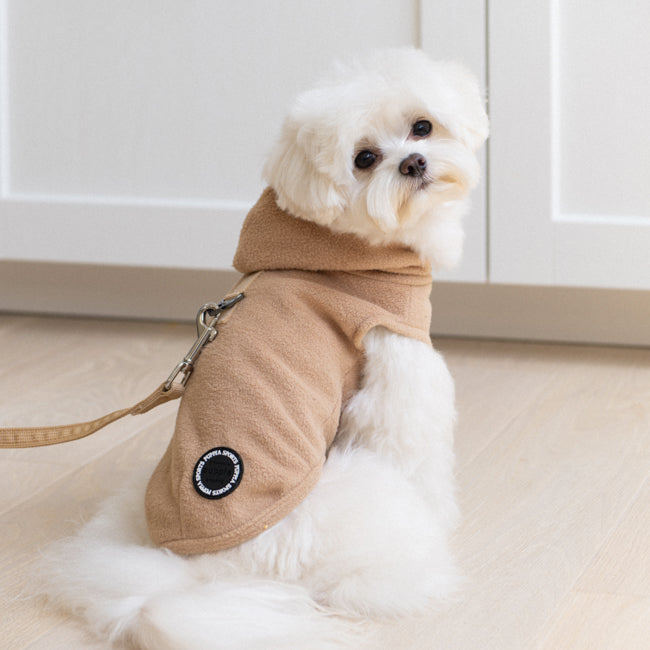 Puppia Zuko Fleece Jacket Harness  Beige - Premium hondentuig > honden harnas from Puppia - Just €30.99! Shop now at Frenkiezdogshop