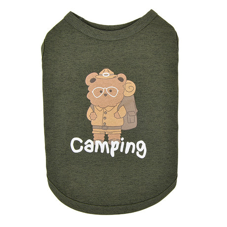 Olchi Camping T-shirt khaki - Premium hondenkleding > hondenshirt from Olchi - Just €30.99! Shop now at Frenkiezdogshop