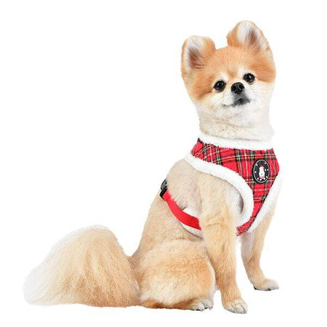 Puppia Harness A Blitzen Checkered Red hondentuig > honden harnas > model A Small