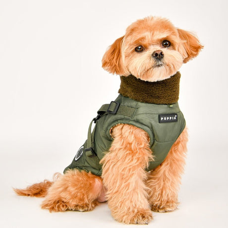 Puppia Donavan Jacket Harness Khaki Hondenkleding > hondenjas Small