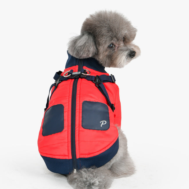 Puppia Stratus Jacket Harness Red - Premium Hondenkleding > hondenjas from Puppia - Just €92.99! Shop now at Frenkiezdogshop