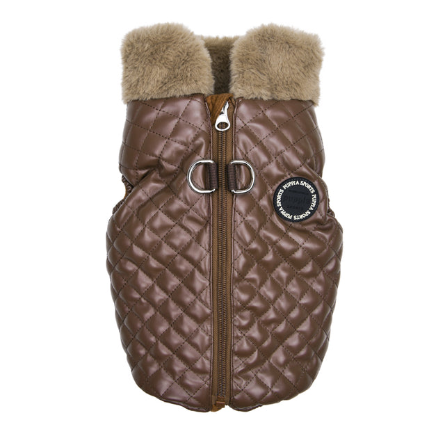 Puppia Dia Quilted Vest Jumper harnas hondenjas Brown - Premium Hondenkleding > hondenjas from Puppia - Just €60! Shop now at Frenkiezdogshop