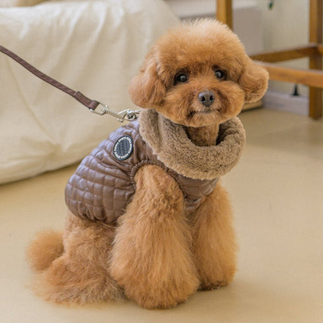 Puppia Dia Quilted Vest Jumper harnas hondenjas Brown Hondenkleding > hondenjas Small