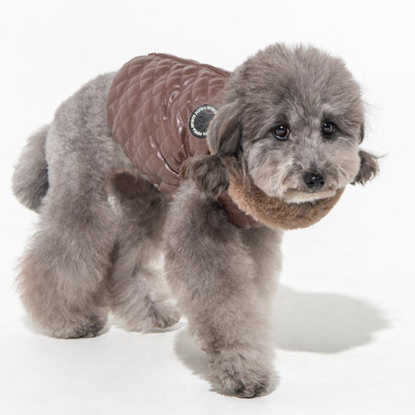 Puppia Dia Quilted Vest Jumper harnas hondenjas Brown Hondenkleding > hondenjas Small