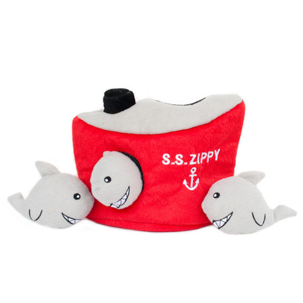 Zippy Paws Burrow - Shark 'n Ship - Premium Hondenspeeltje > Hondenspeelgoed from Zippy Paws - Just €16.99! Shop now at Frenkiezdogshop